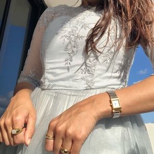 Blue midi dress for prom night